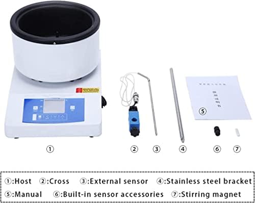 Laboratório Cradzza Potão de aquecimento de agitação magnética, banho de água e banho de óleo Misturador magnético digital líquido,