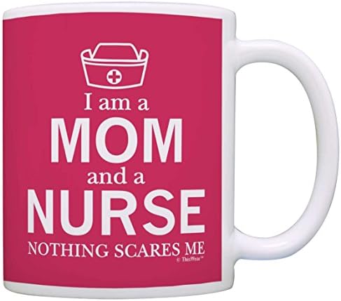 Presente do Dia das Mães Eu sou uma mãe e uma enfermeira nada me assusta rn enfermeira presente mamãe caneca xícara de chá rosa