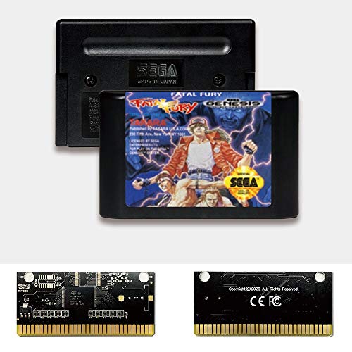 Aditi Fatal Fury - USA Label Flashkit MD Electroless Gold PCB Card para Sega Genesis Megadrive Console