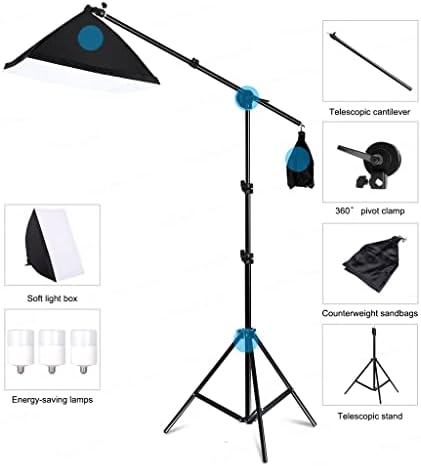 Kit de iluminação de fotografia sawqf, incluindo pano de fundo de photo de 2x2m, cenários de musselina e caixa de ar e saco de luz e bolsa portátil