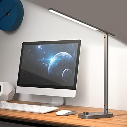 NPET D1 Lâmpada de mesa sem fio recarregável com 3 modos de cores, níveis de brilho constantemente lâmpada de mesa de metal que carrega os olhos, portátil movido a USB-C para dormitório, escritório em casa, quarto, leitura, trabalho