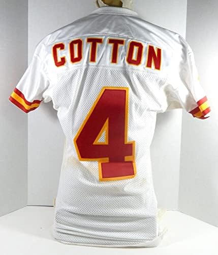 1998 Kansas City Chiefs Kotto Cotton #4 Jogo emitido White Jersey 40 DP33186 - Jerseys de Jerseys usados ​​da NFL não assinada