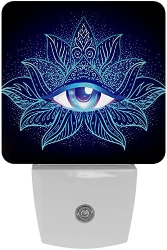 Geometry Eye Blue Led Night Light, Kids Nightlights for Bedroom Plug Int Wall Night Lamp Brilho ajustável para escadas