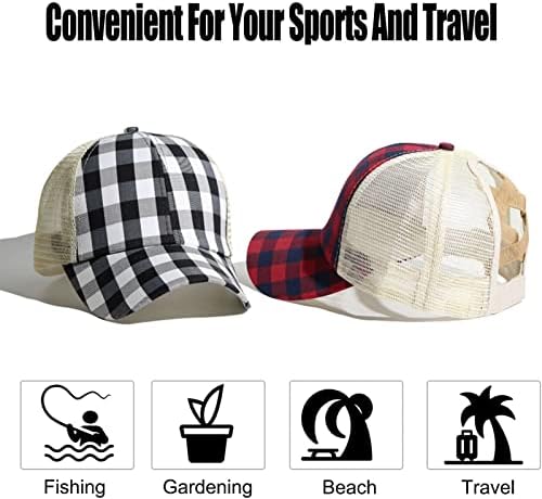 Haooie unissex impressão quadriculada boné de beisebol algodão retro pai chapéu para homens mulheres ao ar livre chapéus