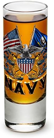 Erazor bits da Marinha dos Estados Unidos USN Marinha dos Estados Unidos American Soldier American Flag Double Eagle Navy Shield Glass Shot Glass Conjunto de 96 tiro de tiro com logotipo