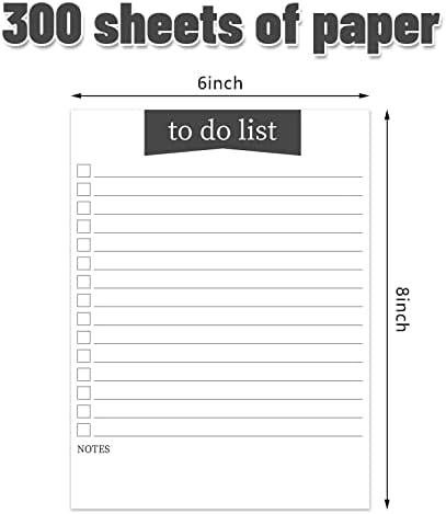 300 folhas para fazer listar o bloco de notas para fazer memorando de redação da biblioteca de padrões diários CRONEDO NOTA PLANT LEMBRANDO Planejamento Office List Pad para tarefa diária, 6 x 8 polegadas