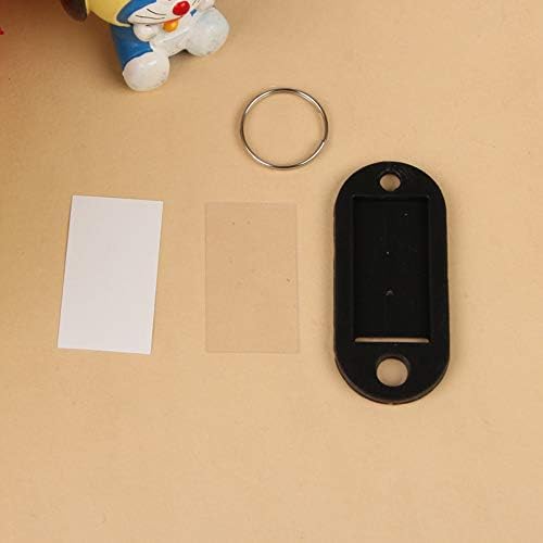 Tags de teclas de plástico com anel -chave para bagagem Pet Name Cards Rótulo 5 PCs convenientes e atraentes, 3,3cm x 1,7cm