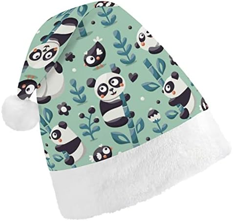 Brinque de panda com chapéu de natal de bambu chapéu de santa para adultos unissex Comfort Classic Xmas Cap para férias de