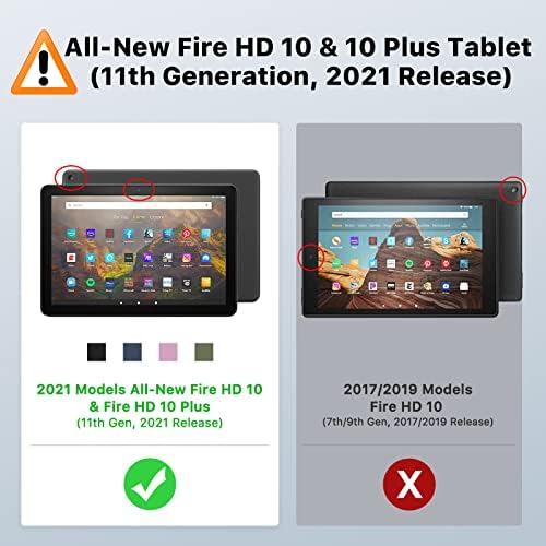 A caixa do teclado Moko se encaixa no novo Kindle Fire HD 10 e 10 Plus Tablet 10.1 , capa de tampa do tablet Case com o teclado Bluetooth removível sem fio, verde