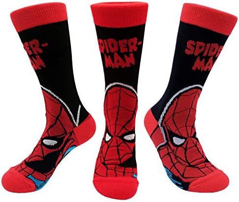 Marvel Avengers Socks Men 6 Pars Personagem legal do herói Funny Rodty Crew Dress Sock Groomsmen Meias Tamanho 10-13