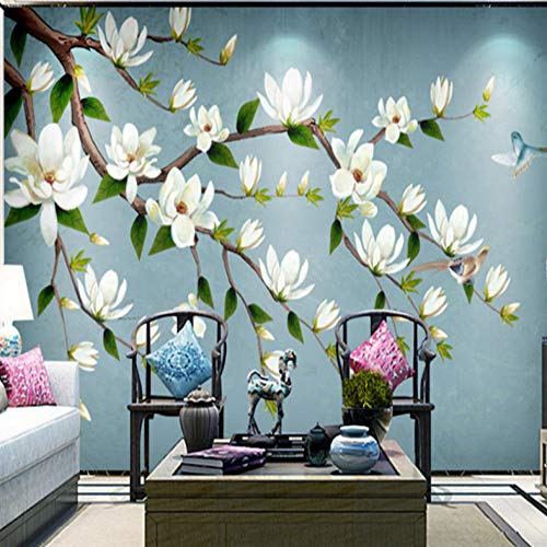 FIFIKOJ PAPEL DE WALL 3D PAPEL EUROPEIRO FLORES Retro pintadas à mão Flores de flores ricas em flor Decorativa Mural Wallpaper_450x300cm