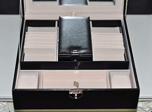 CRIGHT CRISTAL Diamond Large Jewelry Storage Box A luxo Desktop europeu com maquiagem Espelho de Natal Presentes de casamento