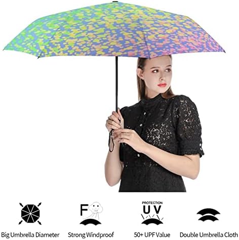 Abstrato cor pastel cor arco -íris guarda -chuva portátil no guarda -chuva dobrável para a chuva automaticamente aberta