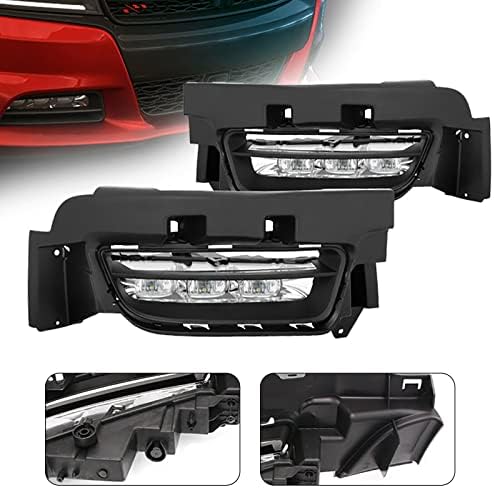 Luzes de nevoeiro LED luminárias de pára-choques com fiação de capa compatível com 15-20 Dodge Charger