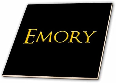 3drose Emory lendário nome de menino na América. Amarelo em charme preto - telhas