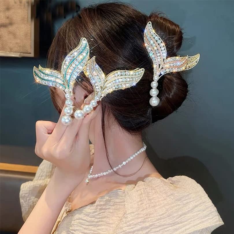 CRISTAL Mermaid Tail Garra Clipe Clean Hair Clips Garras