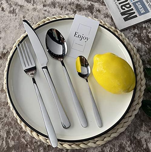 AGS001-20PCS Conjunto de talheres com 4xfork, 4xknife, 4xspoon, 4xteaspoon e 4xdessert/salada espelho de aço inoxidável 18/0