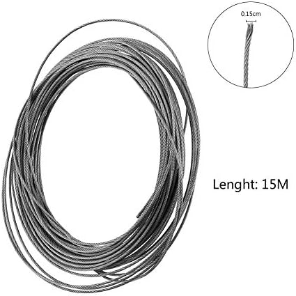 Corda de arame de 1,5 mm de diâmetro 304 corda de cabo de aço inoxidável 15 metros 15 metros