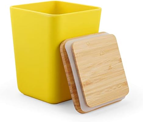 Terrendo-amigável e ecológico Bamboo Fiber Lasister / Storage Contêiner ar apertado 1000 ml amarelo