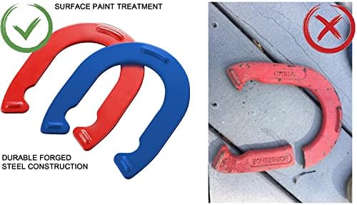 Horseshoe fora do jogo, completo com 4 ferraduras, 2 apostas azuis e cores vermelhas, adição perfeita para festas