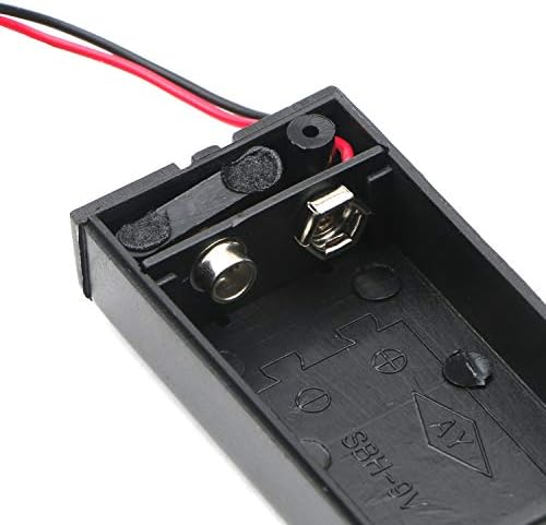 Newzoll 9V Battery Case Holder com tampa de caixa de armazenamento com interruptor ligado/desligado para 6F22, pacote de 6