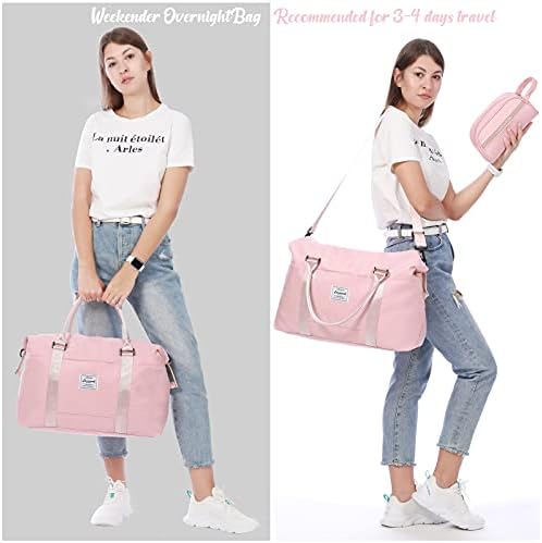 Bolsa LoveVook Weekender for Women Bolsa de Tote Bag fofa de viagem com mochila com bolsa de higiene pessoal Carry On Bag Overnight