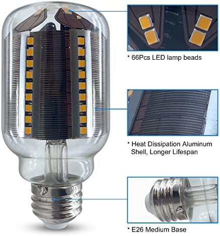 Lâmpadas de milho Mingbright 6pack LED de milho com base E26, 2700k Luz branca quente, 16W 1600 Lumen Cri 90+, lâmpada led