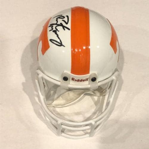 Peyton Manning assinou o Mini -Helmet do Tennessee com Coa de convés superior - Capacetes da faculdade autografados