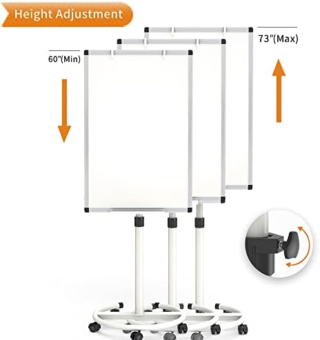 Viz-Pro Eco Magnetic Mobile Whiteboard, 36 x 24 polegadas, FlipChart Stand Rolling Rolling Dry Aputer com almofadas de papel