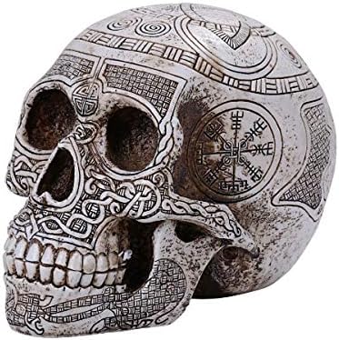 Pacific Giftware Pt Viking Skull Resin Fatuine Combuttop estátua