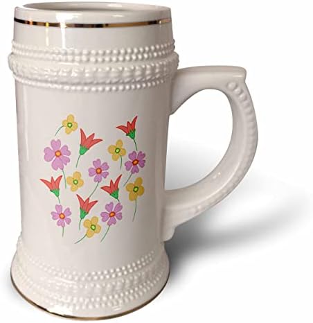 3drose colorido colagem de flores de primavera em lavanda vermelha e. - 22 onças de caneca