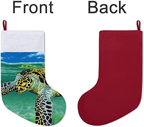 Tartaruga -marinha personalizada meias de Natal Fareira Família Festa pendurada Decorações