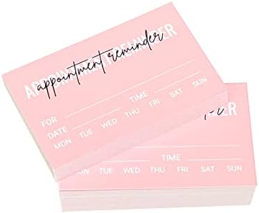 RXBC2011 100 cartões de lembrete de compromisso Cards de compromisso rosa Design minimalista para pequenas empresas