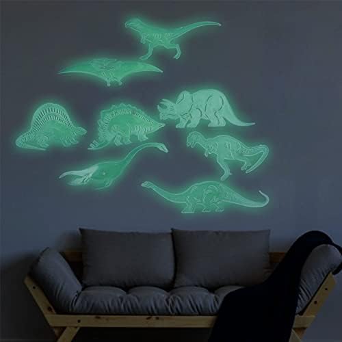 Dinossauros adesivos de parede luminosos 3d brilho em dinossauros escuros decorativos de parede para crianças decalques de parede