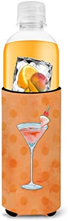 Tesouros de Caroline BB8218TBC Summer martini laranja polkadot garoto alto hugger, lata de manga mais fria Machine