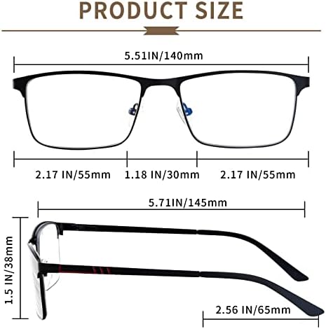 Sovcod Progressive Multifocus Reading Glasses Bloqueio de luz azul para homens Men Metal Frame Spring Fling Multifocal