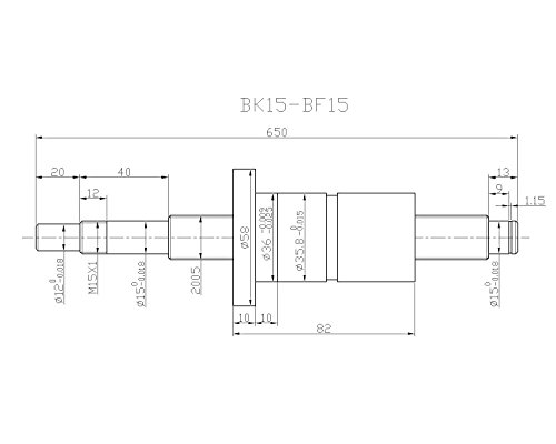 Joomen CNC SBR20 Rail Rail RM2005 Kit de movimento linear 350/750/1000mm