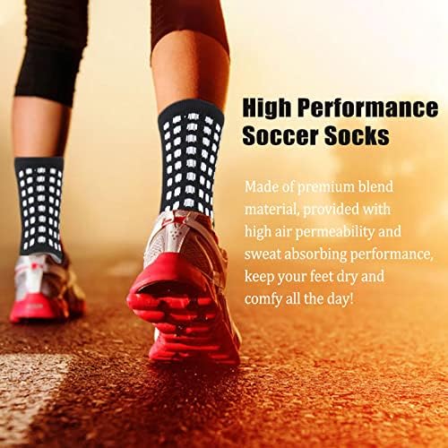 Ultrafun 5 pares meias de futebol masculinas meias de futebol de futebol de futebol de joelho cushineado High Non Slip Sports