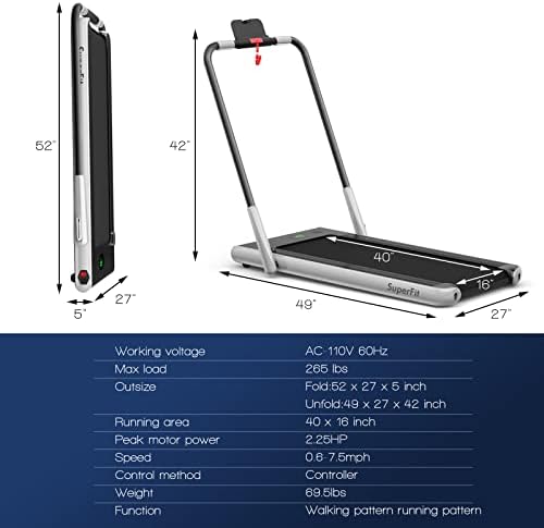 Treadmill de caminhada, Sporit Under Desk Theadmill 2 em 1 para uso em casa com controle remoto, Máquina elétrica de Treamill