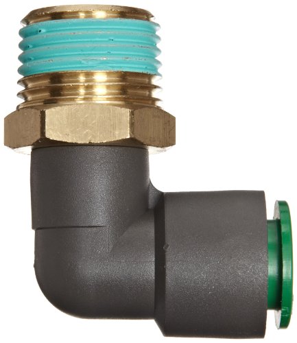 SMC KR SERIA PBT PUROMENTO PUSH-TUBO PUSH-TUBO RESPONDIDADE, RELBOW DE 90 GRAUS COM SEALANTE, TUBO DE 8MM OD X 3/8 BSPT MASCH,