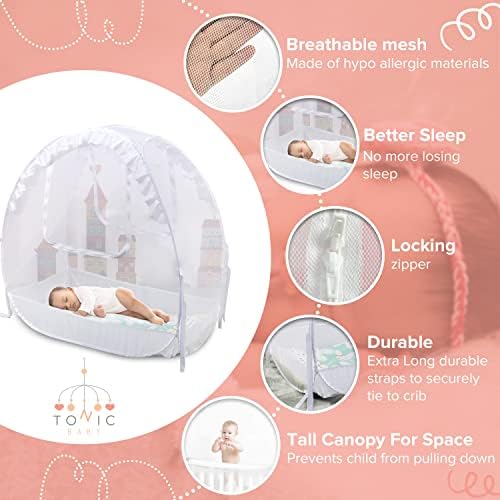 Baby Tonic Baby Pop up Net, rede de malha de segurança para bebês Rede de mosquito, capa de rede de capa de cama