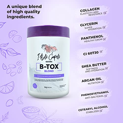 I BELLI CALELI CABELO TRATAMENTO DE BOTOX PARA CABELO BLONDO 2 Pack-Botox Capilar, formaldeído livre- Cirugia Capilar para El