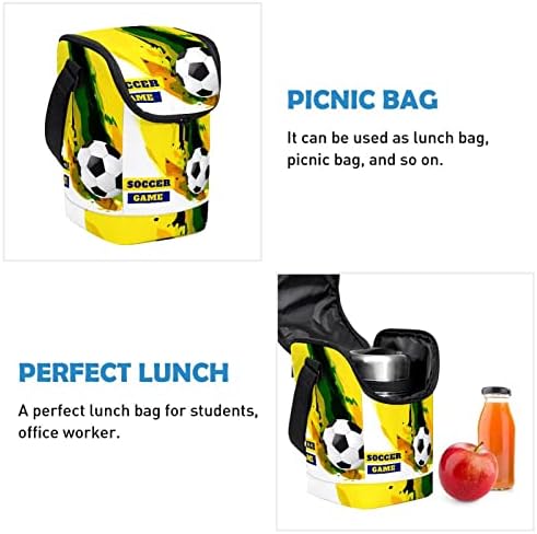 Bolsa de lancheira esportiva de futebol de futebol hohodiy para meninos e meninas, lancheiras reutilizáveis ​​para lanche para