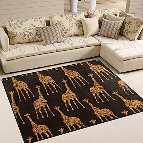 Baxiej Brown laranja girafa grande tapetes de área macia e tapete de berçário tapete de tapete para crianças quarto quarto quarto