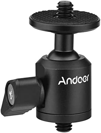 Adoer Mini Ballhead Adaptador Câmera Câmera Tripé Cabeça Montagem de Alunia Aluman Liga de 1/4 de polegada Conector de parafuso com fundo de 1/4 de polegada Bole de parafuso