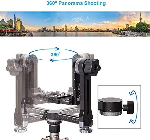 Annsm Professional Tripé Gimbal Cabeça 360 ° Cabeça panorâmica com 10cm/3,9 MOVILÍVEL NO EXOTO HORIZONTAL E ARMO VERTICAL