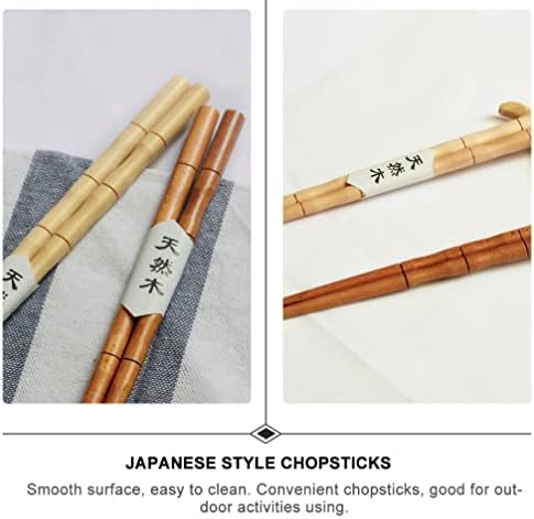 Hemoton Postesticks Estilo reutilizável de madeira: 5 pares Sushi Postestick Comida que serve restaurantes Tableware portátil japonês