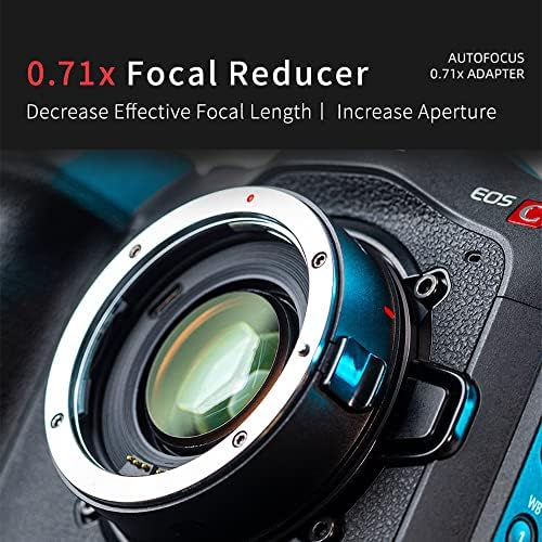 Adaptador de montagem de lentes EF-R3 0,71x Adaptador de montagem de velocidade de velocidade compatível com lente de