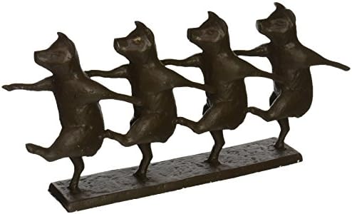 Design Toscano Dancing Pig Chorus Line Cast Iron estátua, bronze