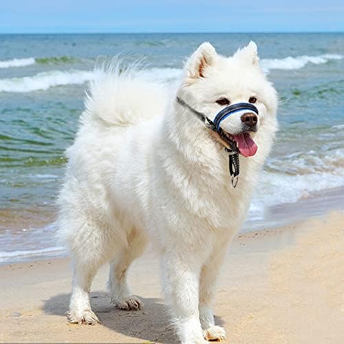 Halter de cabeça de cachorro com tira de segurança reflexiva para parada de cão, colarinho de cão para cães para cães pequenos médios grandes
